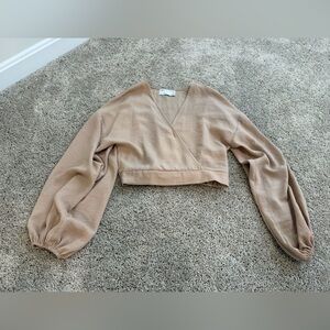 Elegant Tan Women's Wrap Top